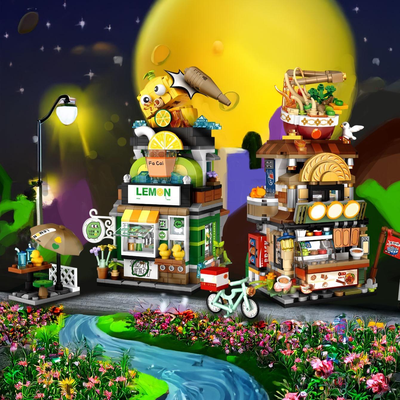 Street View Shop Mini Building Blocks, Miniature Building Blocks, Home Decoration, Creative Gift
