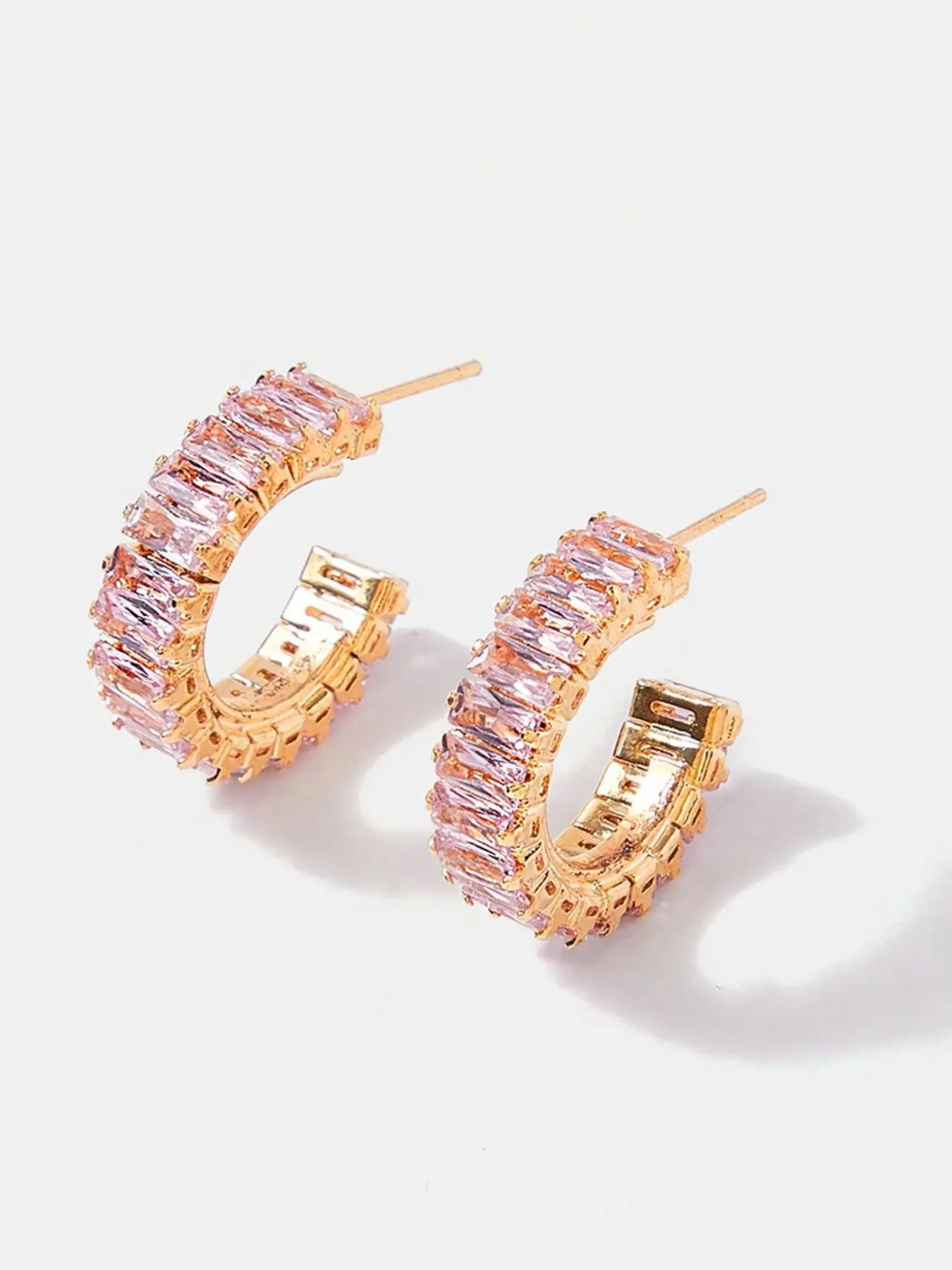 Copper Zircon Stud Earrings, Lightweight Luxury Sparkling Women's Jewelry, Versatile Gift Ear Rings for All Seasons