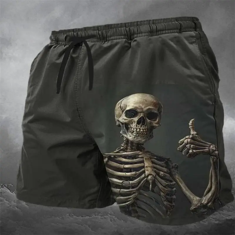 Men's Skull 3 Print Beach Shorts Casual Fashion Board Swimming Trunks Quick-Dry Lightweight Surfwear, EverydayEssential, ModernClassic, WardrobeEssential, SoftFabric, AllDayComfort vacation wear year round trending now