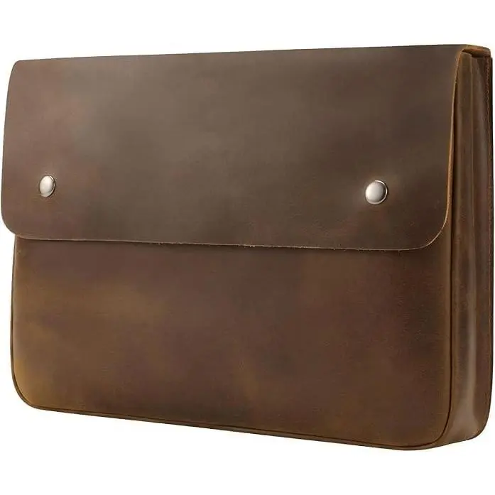 Leather File Folder Organizer Document Holder, File Case, A5 Binder, Envelope Portfolio, Spacious Leather Folio Laptop Sleeve Case for 13" 14" 15" Laptops, Macbook & Tablets