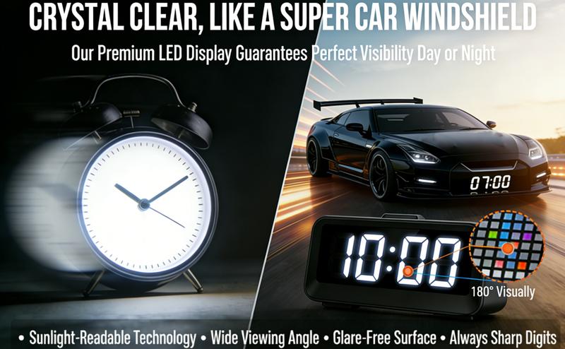 Hypercar Alarm Clock, Realistic Engine & Light Effects, Sports Car Ornament, Sports Car Alarm Clock with Crystal Clear LED Display Screen, The Best Gift for Cars Enthusiasts