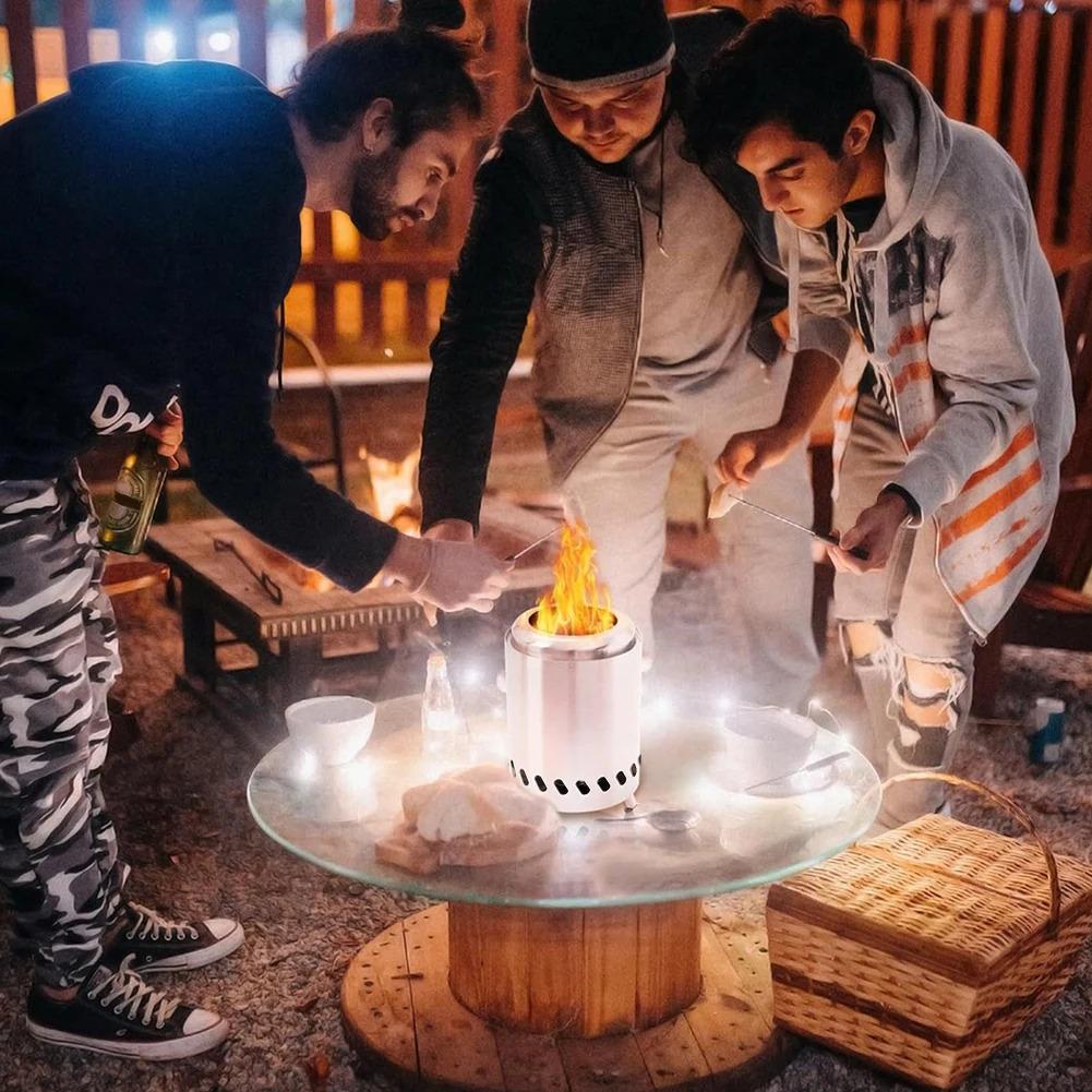 Smokeless Tabletop Fire Pit Indoor Outdoor Table Top Firepit Mini Fire Pit Wood Burning Or Pellet Fueled Portable Bonfire