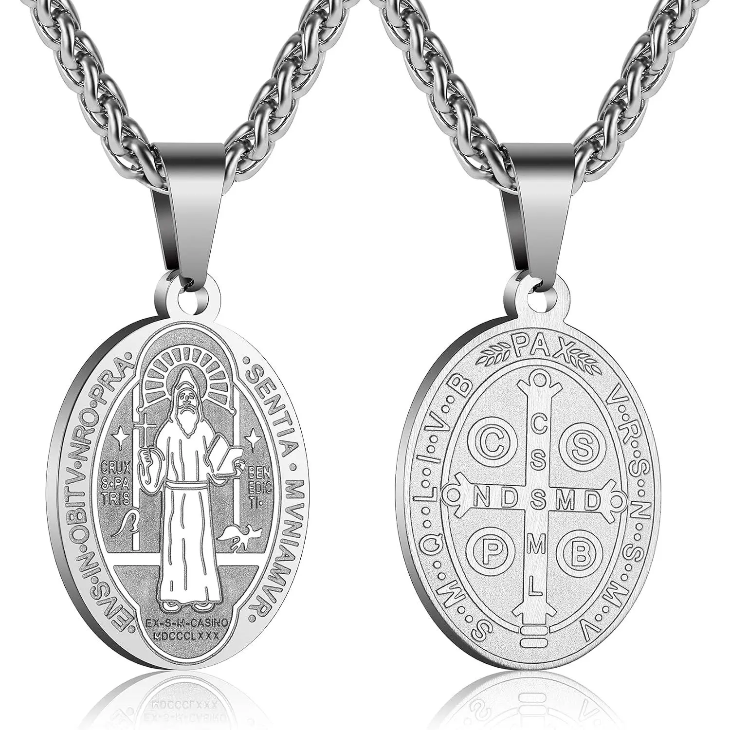 Saint  Michael/Christopher/Jude/Benedict/Joseph/ Medal Necklace for Men Boys 24 In Religious gifts