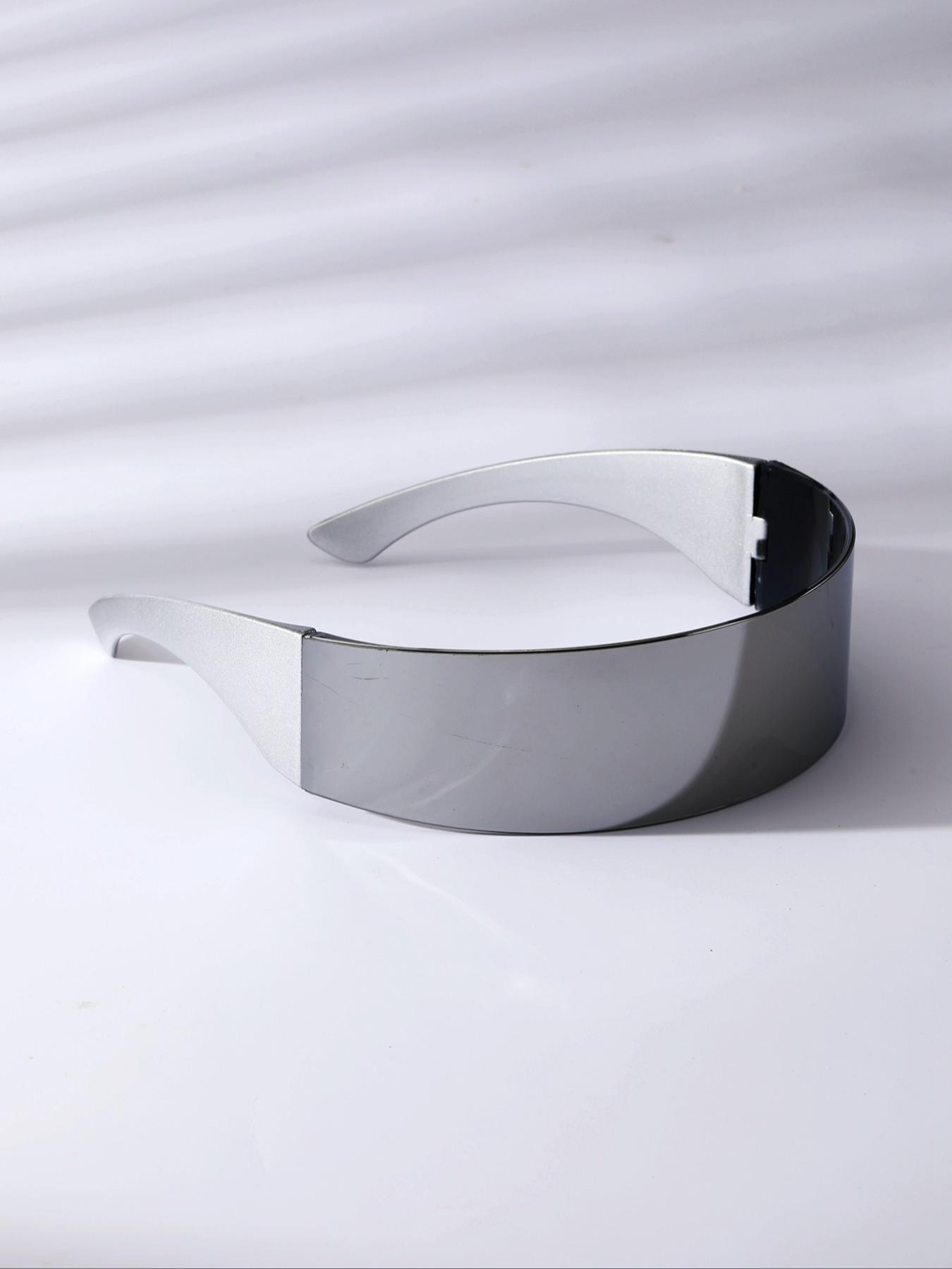 Punk Style Full Face Shield Glasses, Trendy Reflective Design Glasses for Everyday Use, Fashion Accessories for Outdoor Activities, Visor Lens