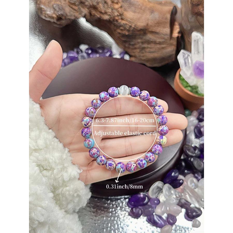 Bracelet opal imitation purple flower emperor huangsong handmade elastic thread bracelet