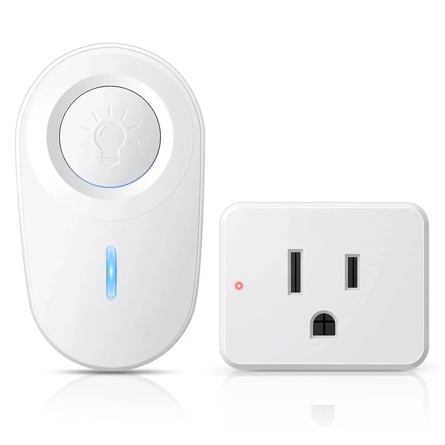 Remote Control Outlet Plug, 15A/1500W Remote Outlet , 300ft RF Range  Remote Light Switches, No Wiring Needed for Light, Small Electrical Appliance, Compact Design, TUV Listed