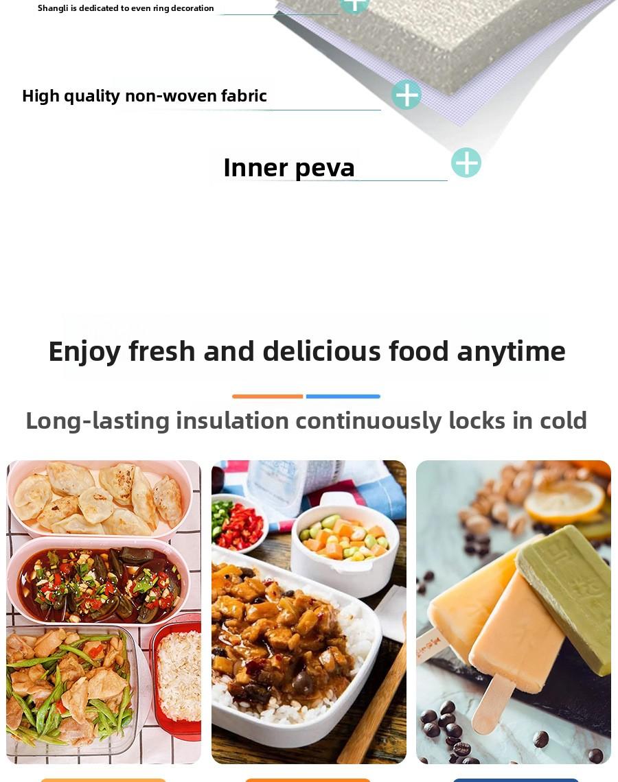 Insulated lunch bag, portable outdoor breast milk lunch bag, Oxford cloth lunch bag for bringing food to work