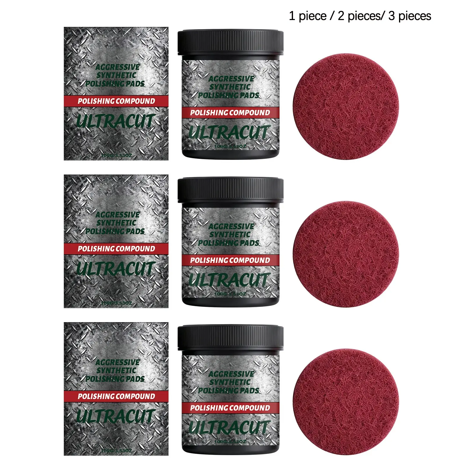 Polishing Paste (100g + Sponge Pad), Scratch Care, Glossy Smooth, Metal Ceramic Stone Surface, Daily Convenience Care Gel