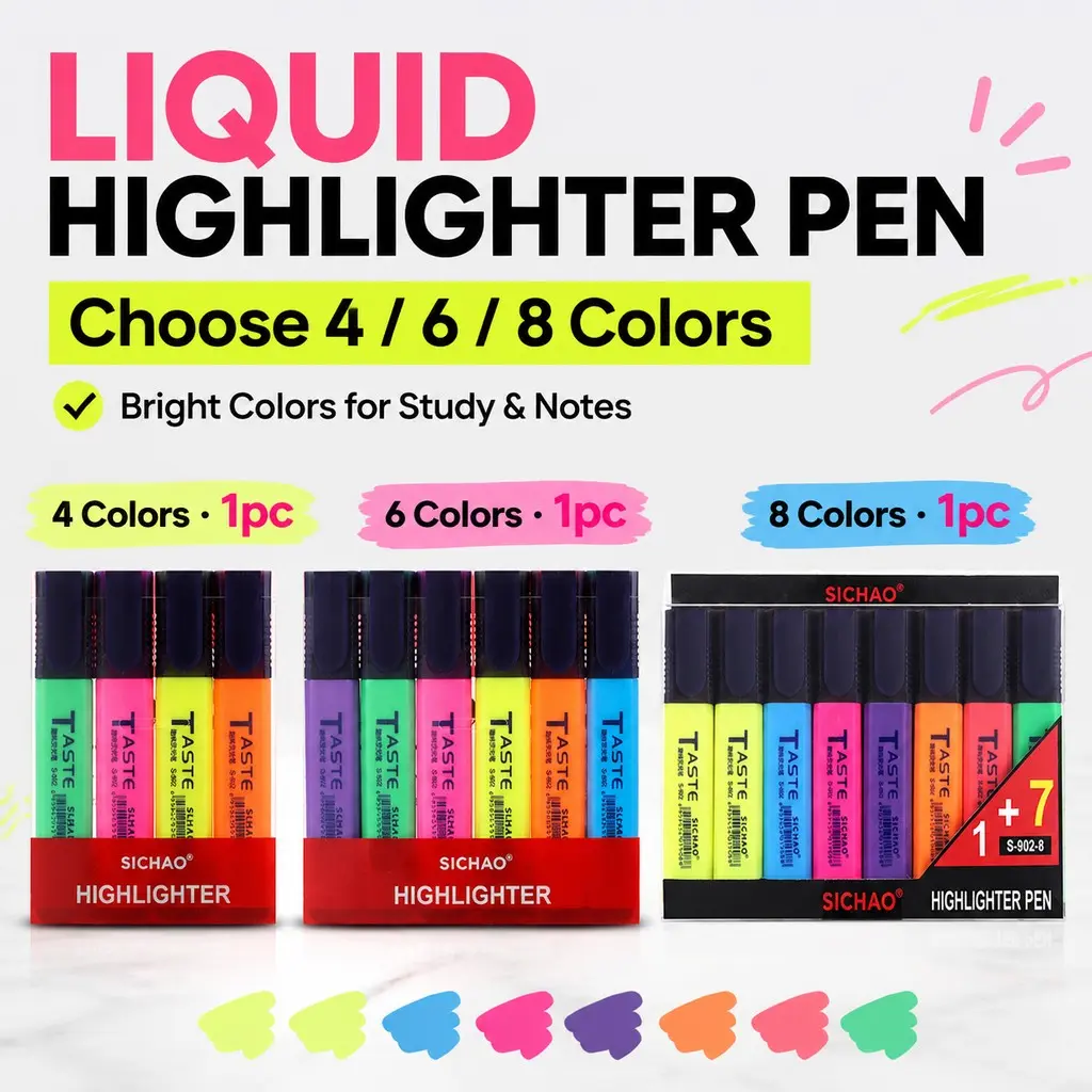 Pastel Highlighters 4/6/8 Pack, Aesthetic Mild Color Chisel Tip Markers for Back to School Supplies, Cute Highlighters, No Bleed Kawaii Highlight Pens for Notes Journaling Teens Girls