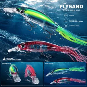 Professional Hard Lure Kit with Treble Hooks, Saltwater High Tenacity Artificial Bait for Bass Trout Tuna Walleye, 6 Colors Optional Fishing Tackle Combo Set
