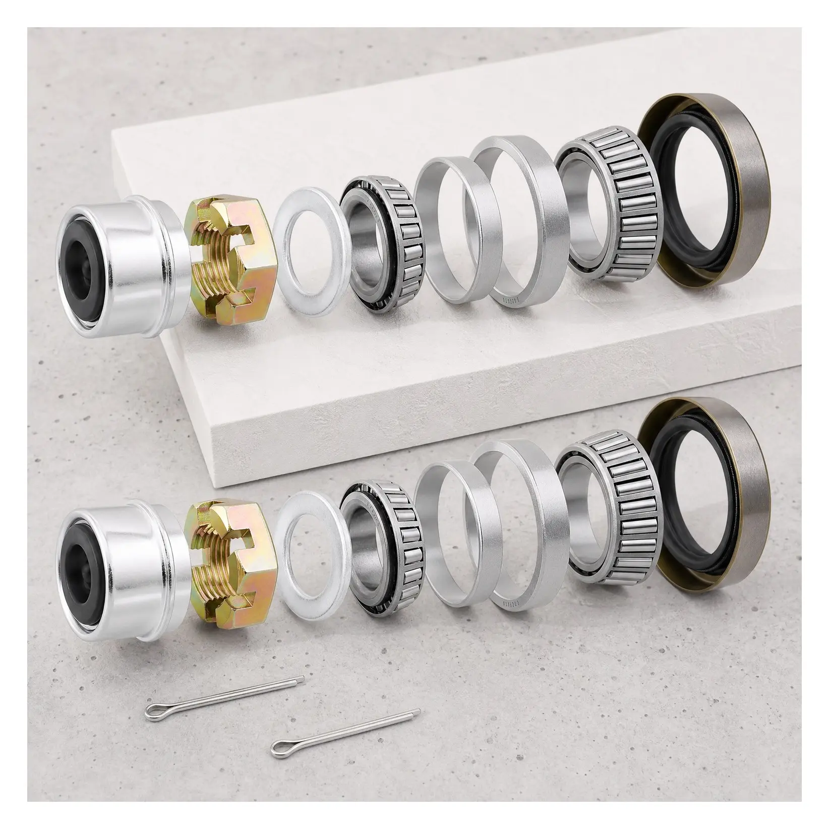L68149 L44649 Trailer Axle Wheel Bearings Kit with 171255TB Grease Seals, 2 Sets, Fit for 3500lb 1-1/16" x 1-3/8" Axle Spindle #84Gift