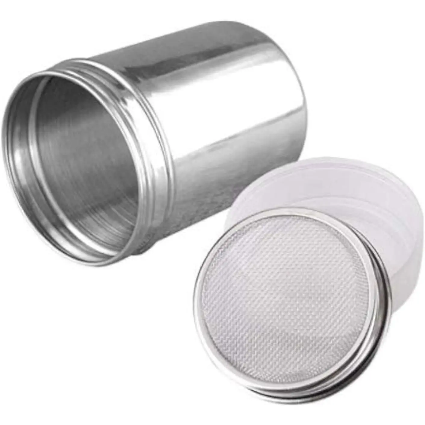Stainless Steel Fine Mesh Shaker Cinnamon Icing Sugar  Cocoa Flour  Coffee Sifter, Sugar Shaker with Lid for Kitchen Baking Cooking
