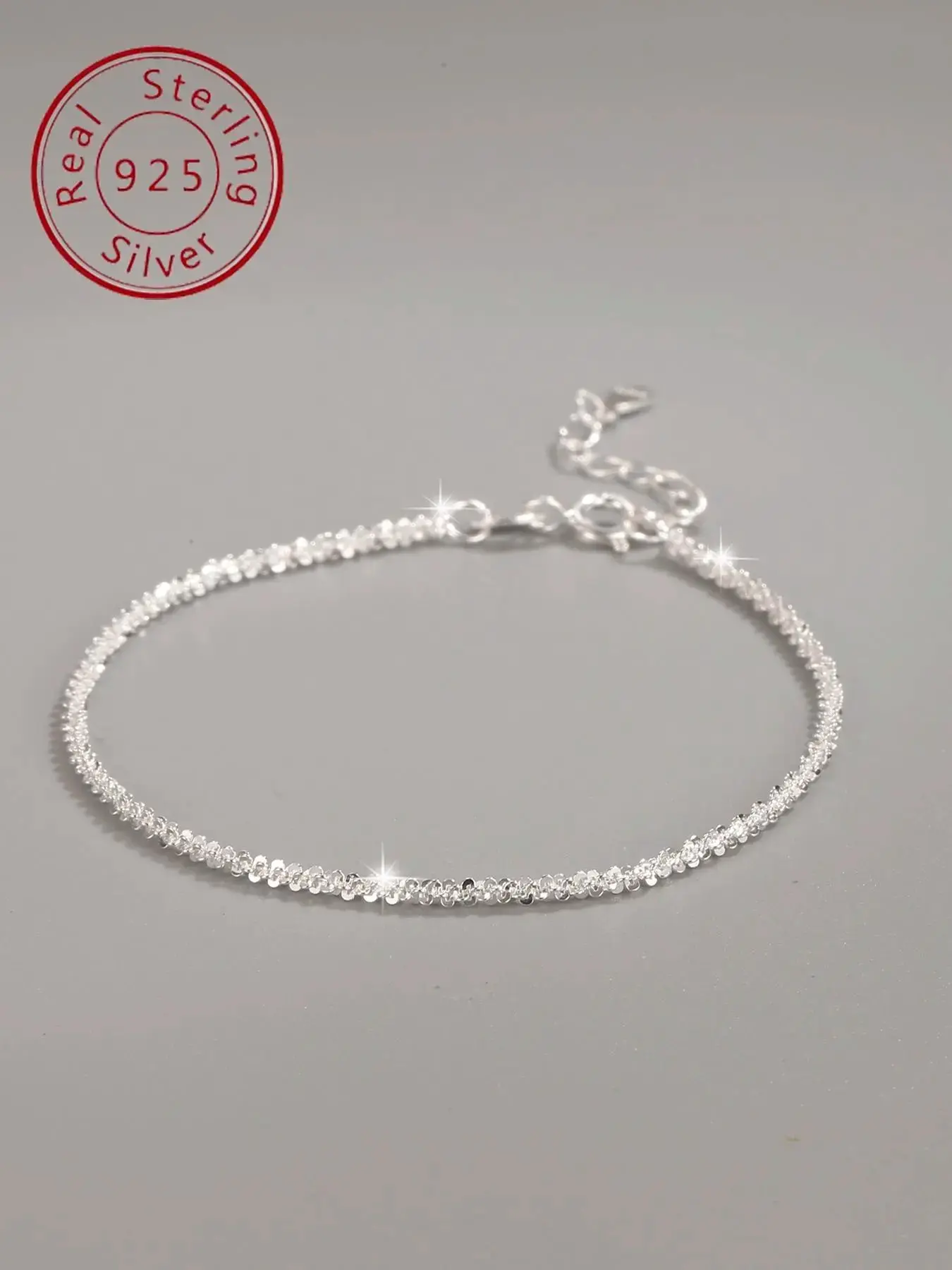 S925 Silver Clover Bracelet, Sparkling Star Design, Chic Minimalist Style, Fashionable Women's Accessory, Perfect Birthday Gift, High-Quality Jewelry
