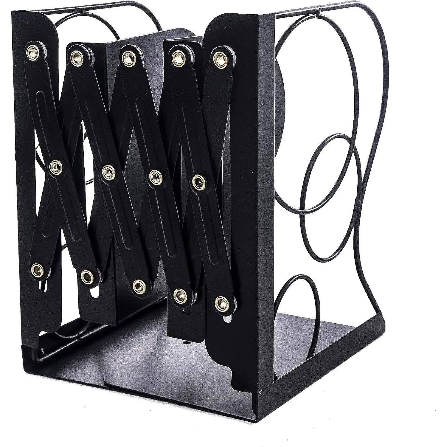 Adjustable Bookends Metal Book Ends for Heavy Book Holder | Heavy Duty, Desktop Book Organizer, Binder Holder, Nonskid Book End for Bookshelf