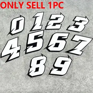 1PC JDM Style Digital Number Car Motorbike Motorcycle Stickers Waterproof and Durable Scratches Cover for Motorbike Body Side Panels Fuel Tank Helmet DIY Racing Decorative Decals Motorcycle Decoration