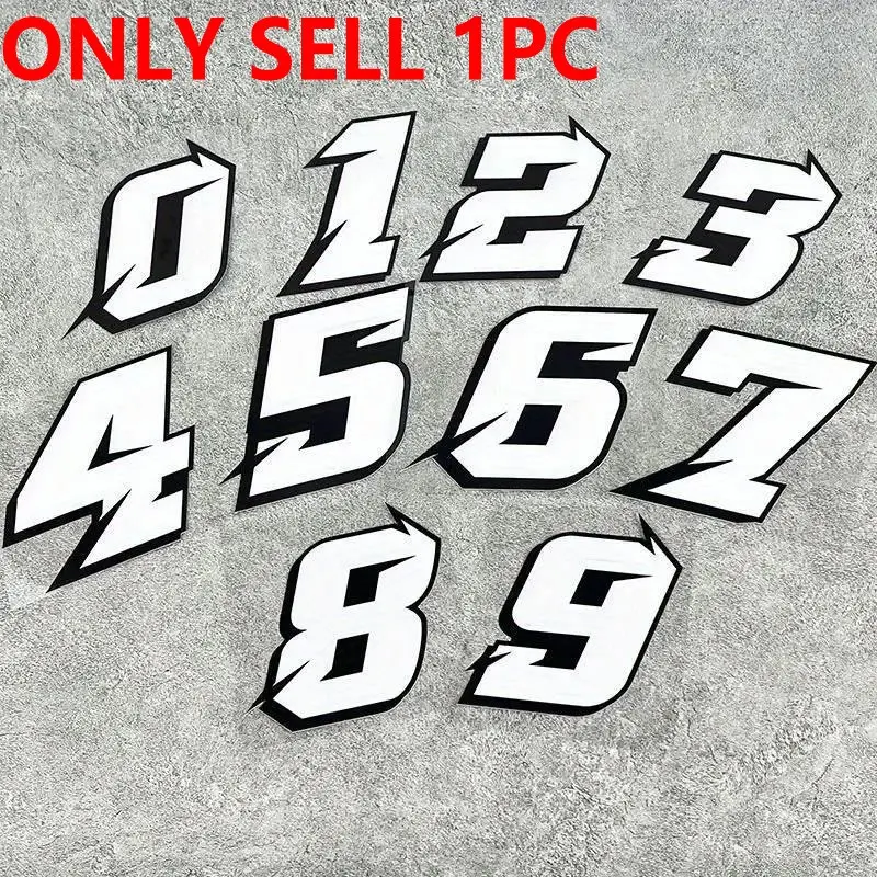 1PC JDM Style Digital Number Car Motorbike Motorcycle Stickers Waterproof and Durable Scratches Cover for Motorbike Body Side Panels Fuel Tank Helmet DIY Racing Decorative Decals Motorcycle Decoration