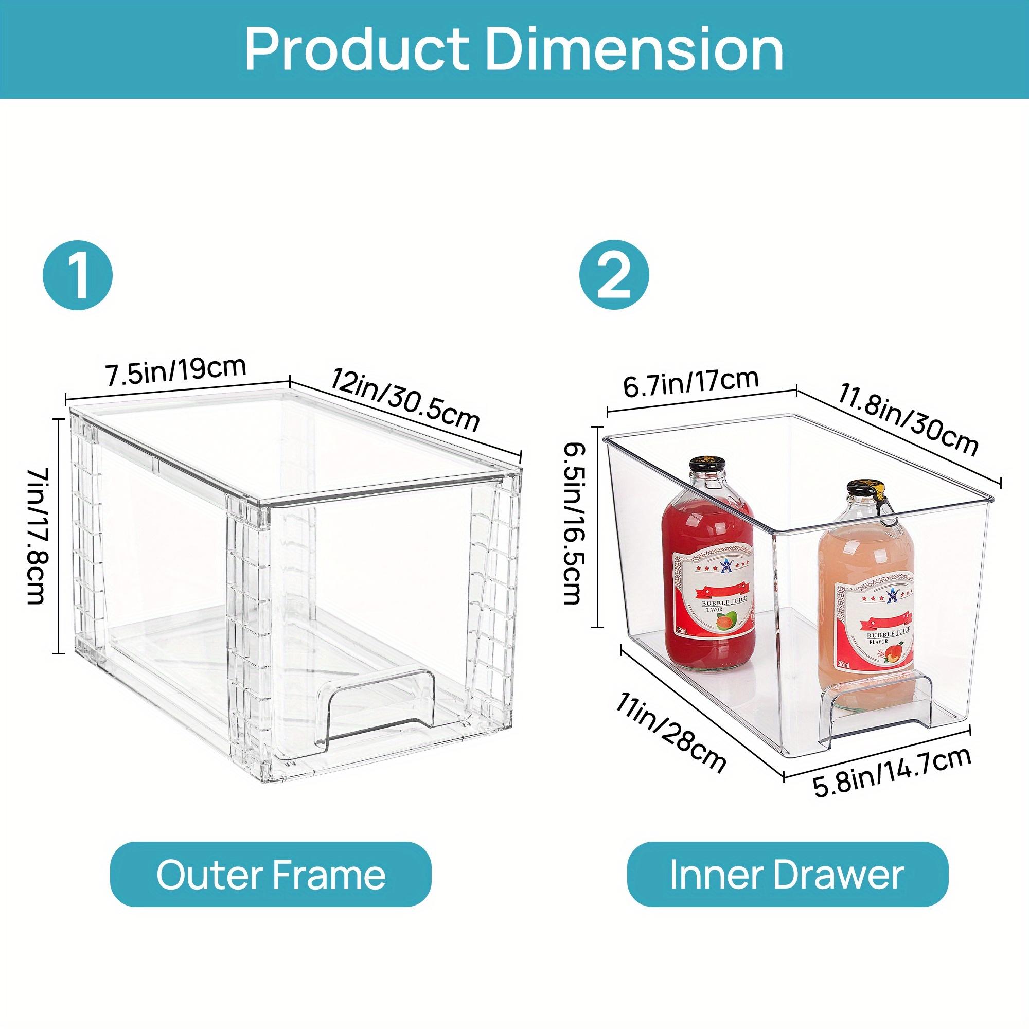 2/4/6/8 Packs Drawer Style Storage Cabinet, Stackable Storage Drawers, Easily Assemble Acrylic Bathroom Closet Undersink Organizers And Storage, Plastic Bins for Kitchen Cabinets, Pantry, Makeup Organization, Storage Drawer Units