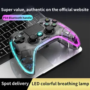 P05 Transparent Wireless Game Controller for PS4 - Touchpad, 6-Axis Gyroscope, Programmable Custom Buttons - Compatible with PS3, PC, iOS, Android Gaming Devices