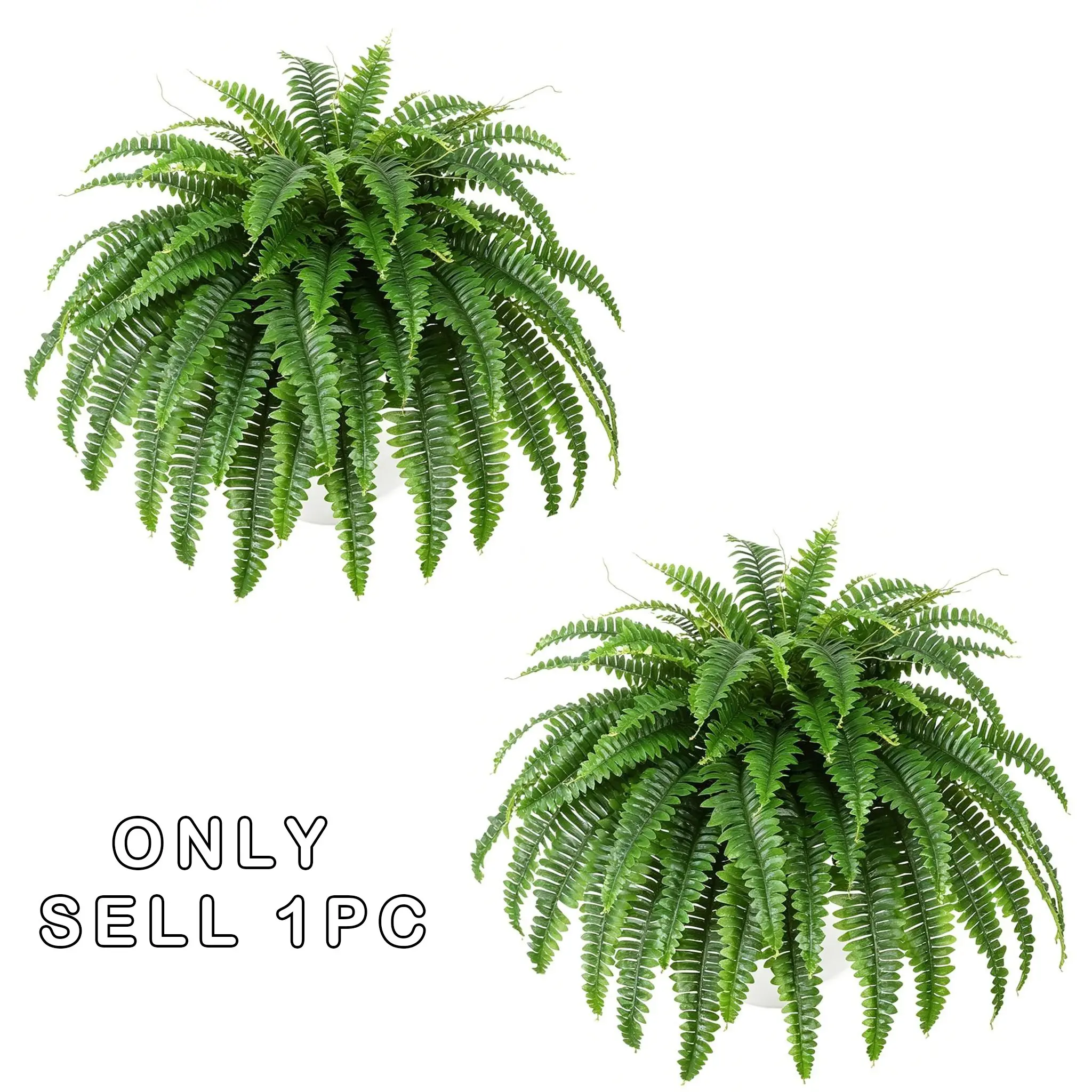 1/2 bundles Faux Fern Plants Set Artificial Greenery - Realistic Fake Fern Bundle for Indoor Outdoor Decor, Spring Summer Home Garden Decoration, No Maintenance House Plants