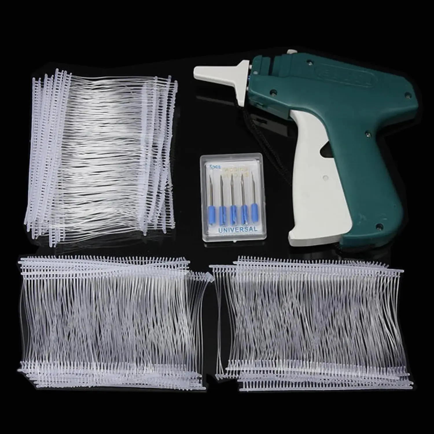 Clothing Price Label Tagging Gun Tool with Plastic Body, Labeler Tag Attacher for Regular Cloth & Fabric Tags, 1000(±50) x 2" Standard Fasteners and 5 Extra Steel Needles, 1 X Clothes Tagging Gun