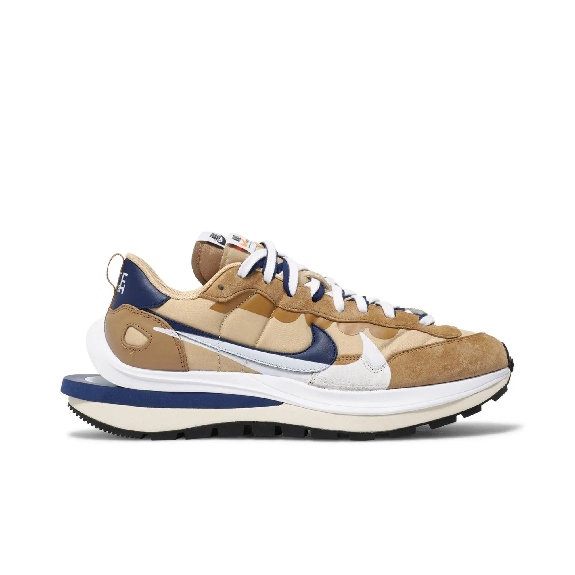 Nike x sacai VaporWaffle 'Sesame Blue Void' Unisex Casual Lifestyle Sneakers, Colorway: Sesame/Blue Void/White, Style Code DD1875-200