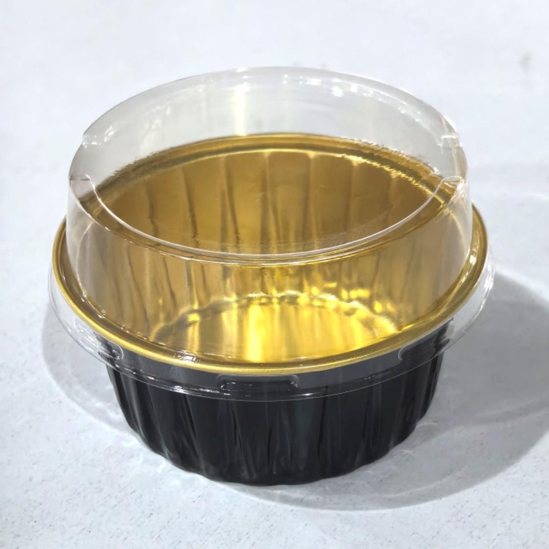 25PCS Aluminum Foil Lined Baking Cups with Lid, Disposable Mini Cake Cups, Muffin Mold, Pudding Mold, Wedding, Party, Dessert Container