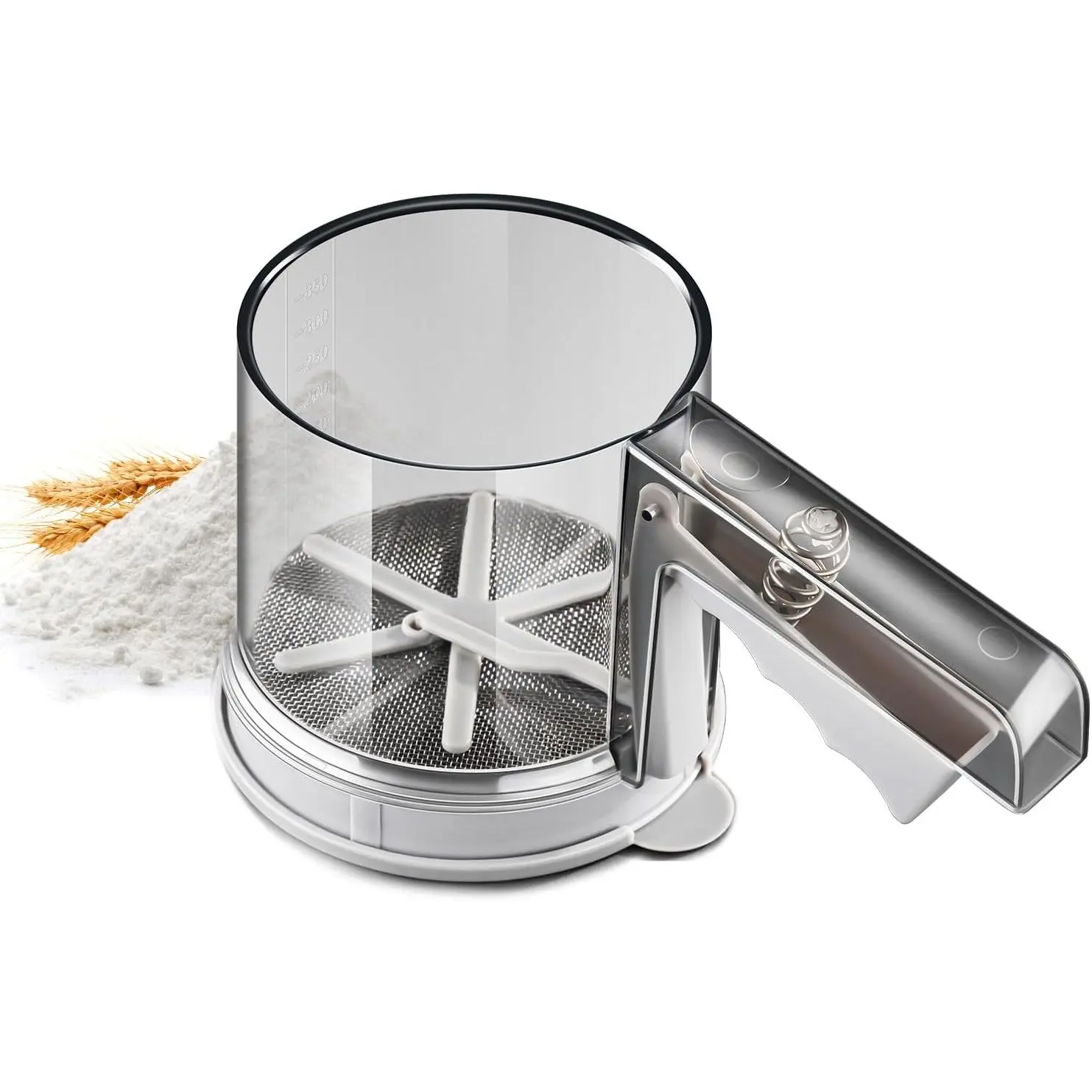 ‌3 Cup Flour Sifter, Sifter for Baking Sifter Handheld Baking Sieve -Grade Double-Filter Stainless Steel Flour Sifter Non-Rust Sifter  for Rapid Screening of Flour Apricot Flour Sugar