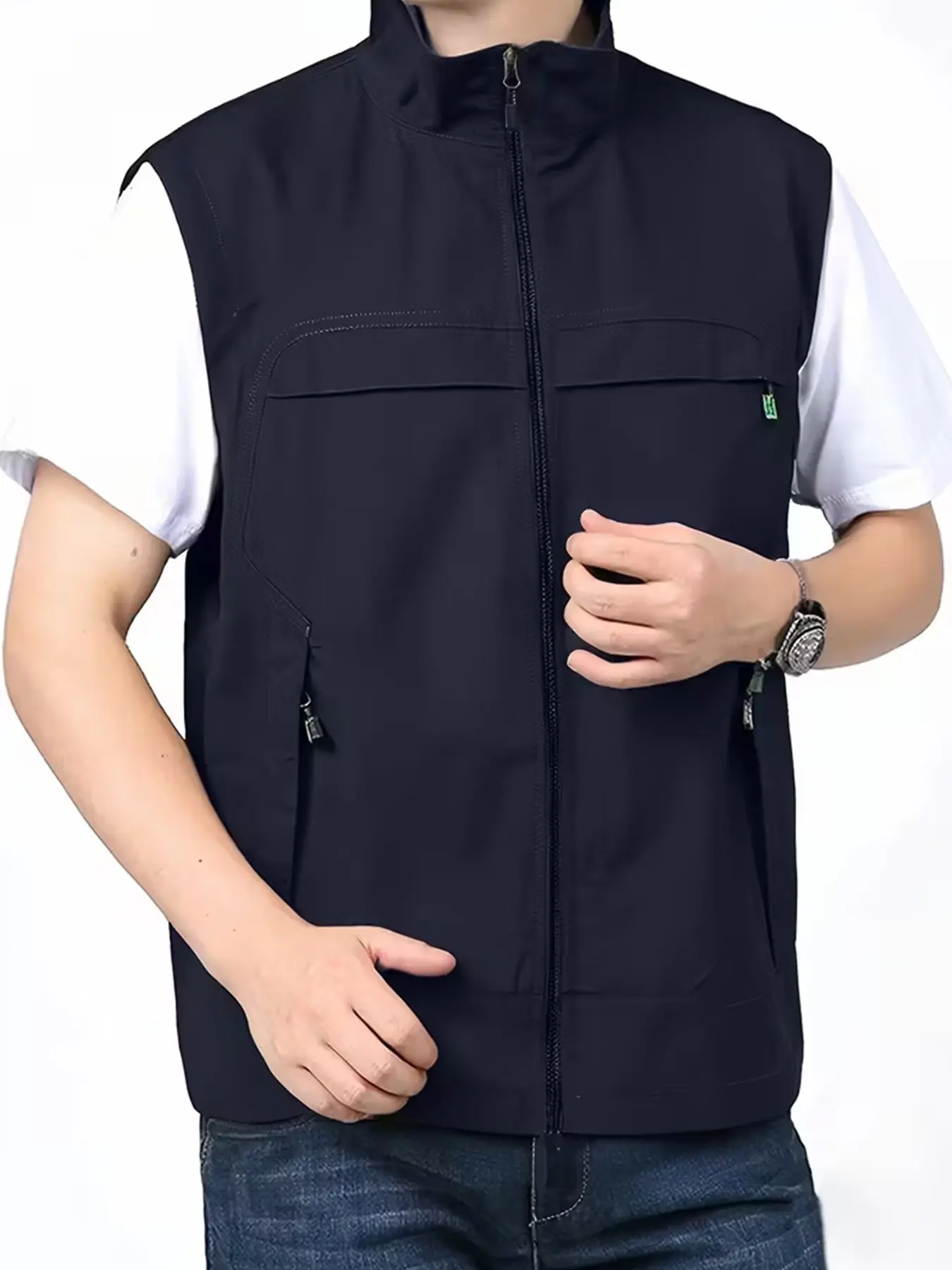 Summer Lightweight Men's Vest, Outdoor Sports Quick-Dry Breathable Waterproof, Multi-Pocket Casual Fishing Camping Jacket