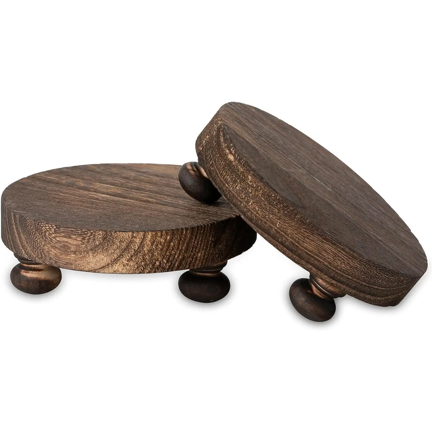 Romadedi Farmhouse Wood Riser for Display, Brown, 2 pcs