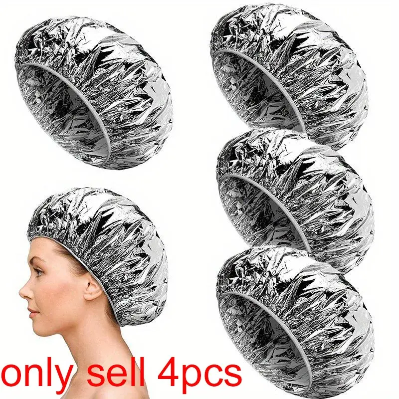 4pcs/1set Reusable Aluminum Foil Deep Conditioning Caps for All Hair Types - Ideal for Coloring & Styling, Salon Quality