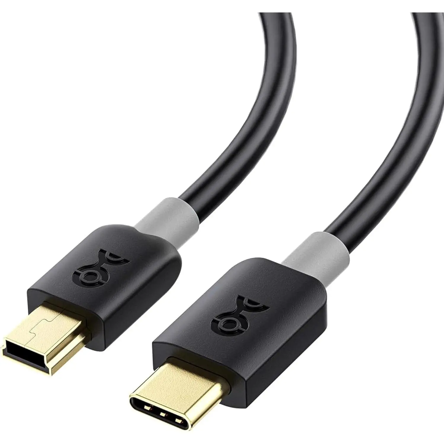 Mini USB to USB C  - 3.3ft, 480Mbps Data, 15W , USBC to MiniUSB  for  Controller, Camera, GPS,  Cam, Black