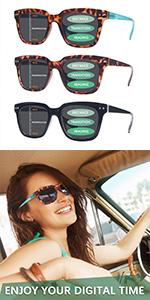 4 Pack Progressive Multifocus Reading Glasses for Women Blue Light Blocking Multifocal Readers with Spring Hinge