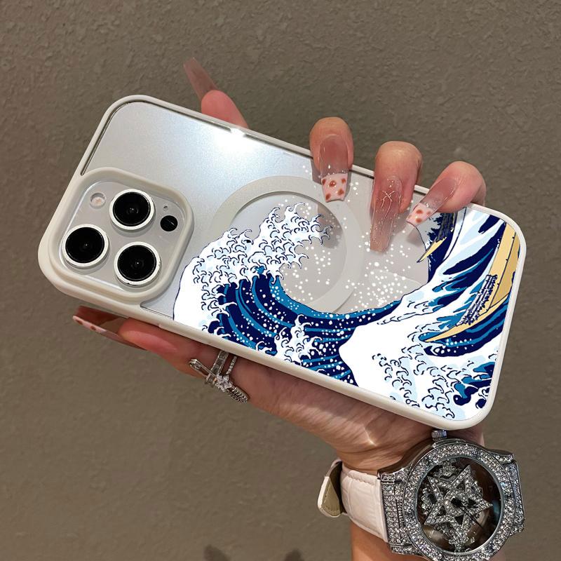 Premium Magnetic Phone Case for iPhone11/12/13/14/15/16/17/promax The Great Wave Off Kanagawa y2k cased MagSafe Ready, Anti-Fall, Springtok and Ultra-Thin Design |       Perfect for Everyday Use Protector Screen Protector, Accessories, Smartphone, Silicon