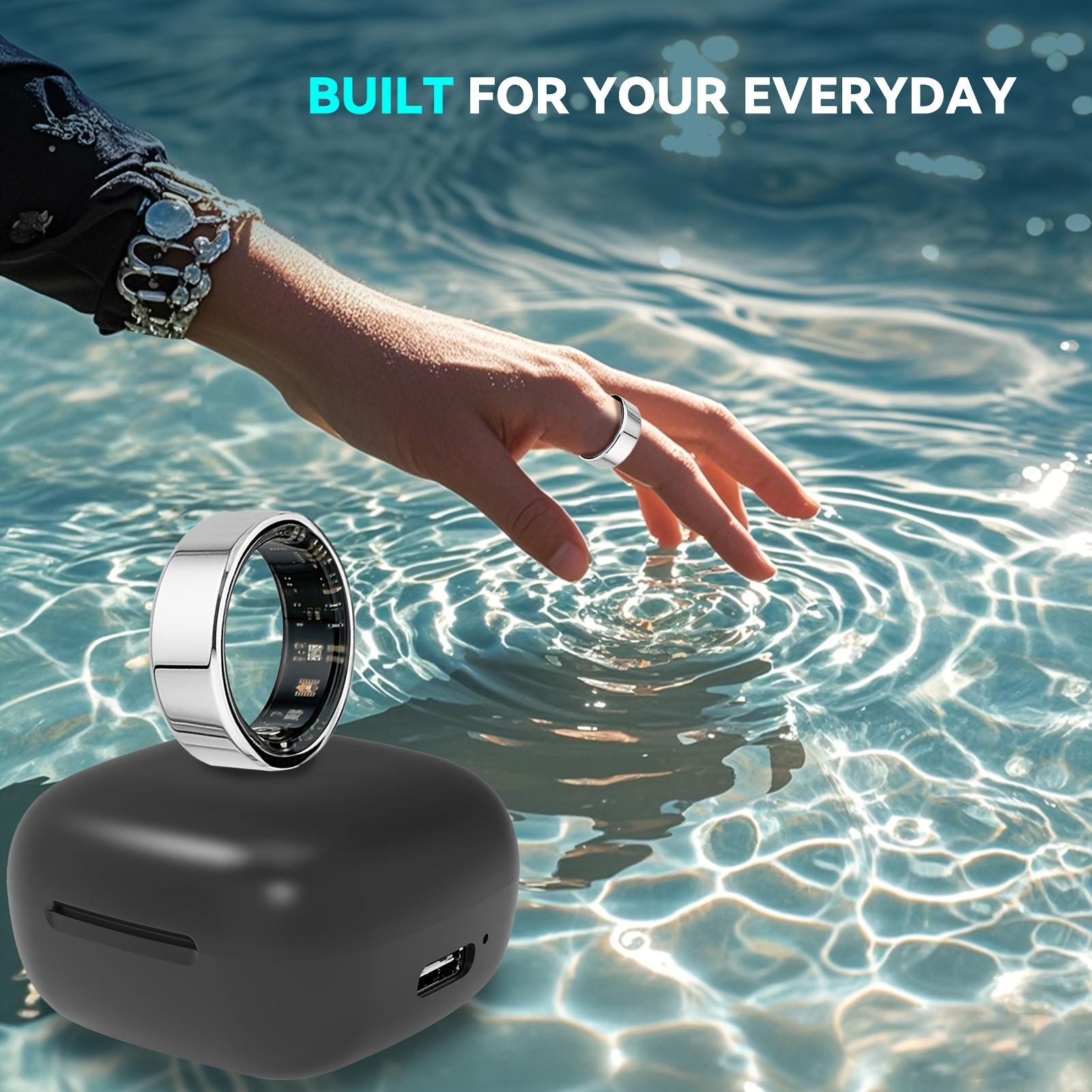 Smart Ring, New Smart Ring with Charging Compartment, Fitness, Steps, Distance, Calories, Sleep, Sports, Compatible with iPhone Android, Remote Photo Control, Ultra Low Power Consumption, Waterproof, Fashionable and Comfortable Gift Choice