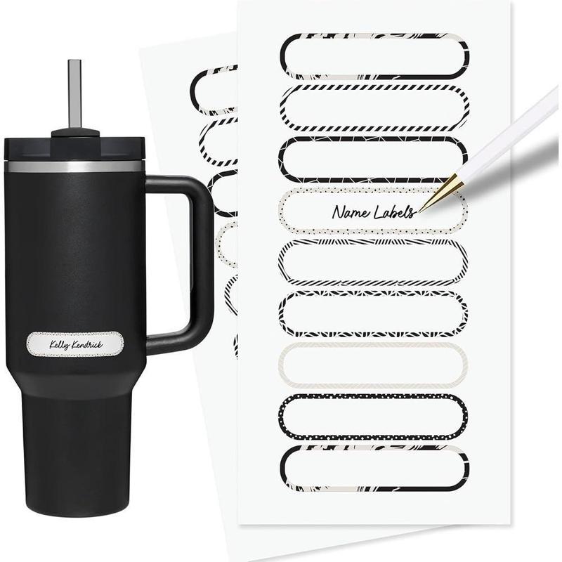 Waterproof Labels For Bottles,Containers-72 Stickers | All-Purpose & Personalizable | Dishwasher, Freezer & Microwave Safe | BPA-Free