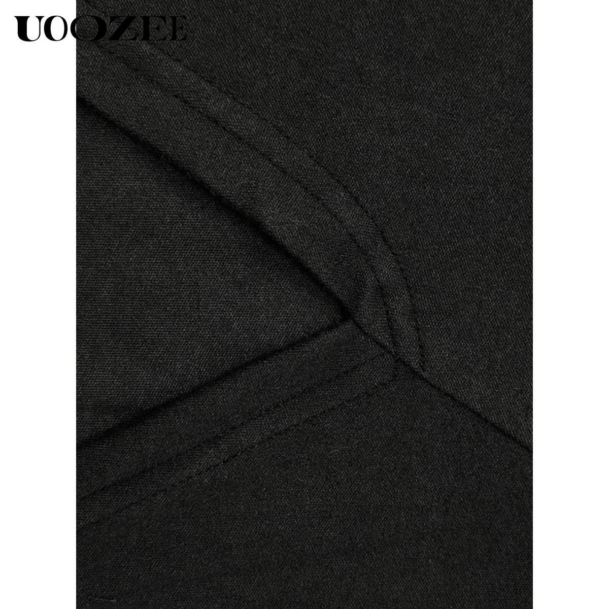 UOOZEE Women's simple tight solid color split high collar long sleeve knitted top, elegant casual, with a strong sense of design, elastic and comfortable fabric, suitable for daily leisure and commuting fall clothing women office outfits