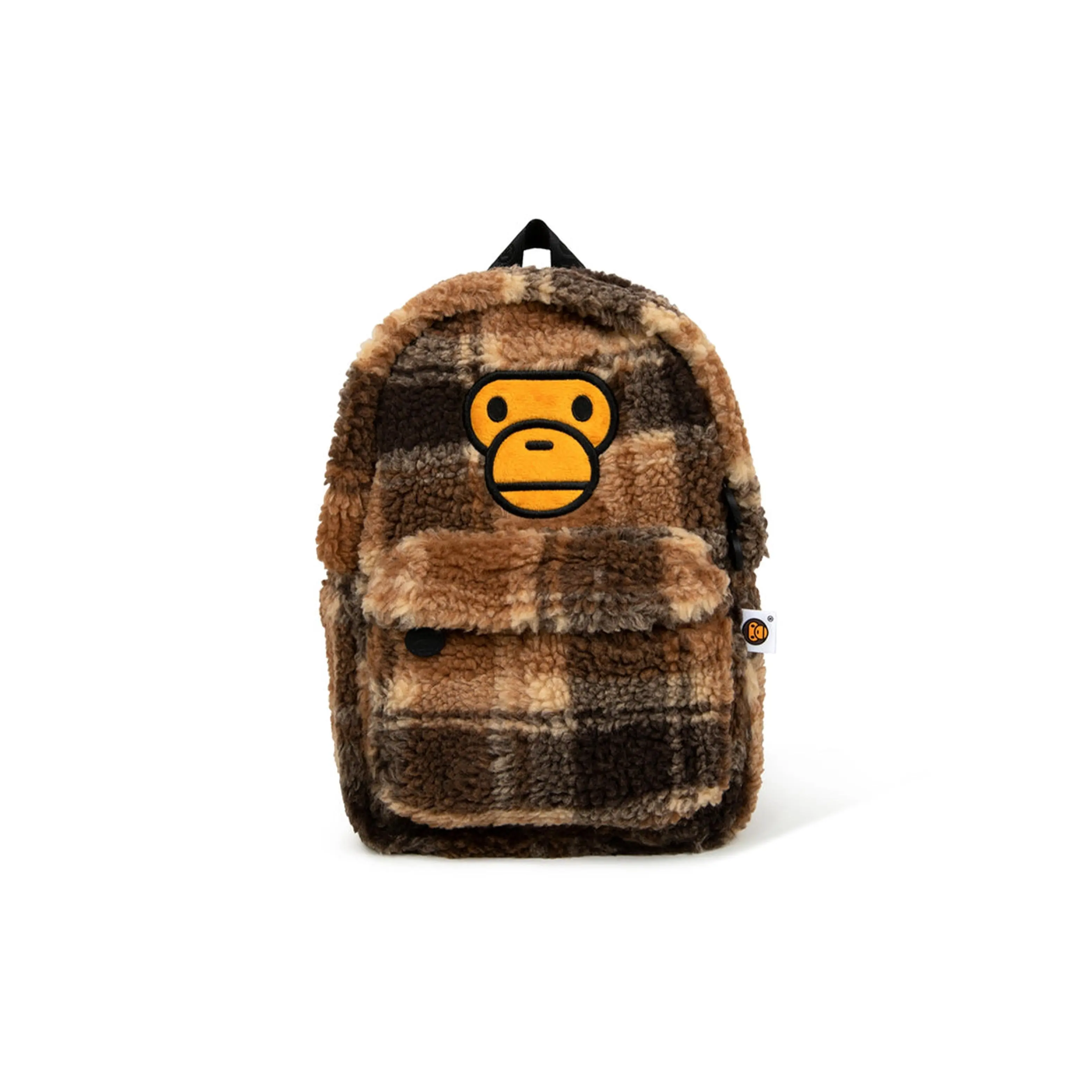 A Bathing Ape Baby Milo Plaid Polyester Backpack – Unisex Mini Backpack in Beige