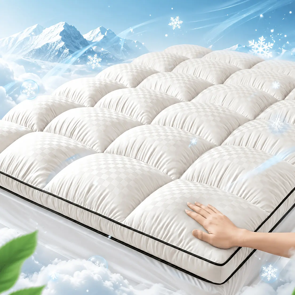 Summer Soft Pillow Top Mattress Topper Pad, Thickened Deep Pocket, Machine Washable, Fits Multiple Mattress Sizes & Most Bed Frames, Comfortable Bedroom Bedding, Random Color
