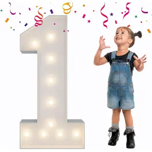 3FT Light Up Numbers Letters, DIY Giant Marquee Numbers, Balloon Number 1 for 1st 13th Sweet 16th Birthday Decorations, Anniversary, Wedding Party Decor