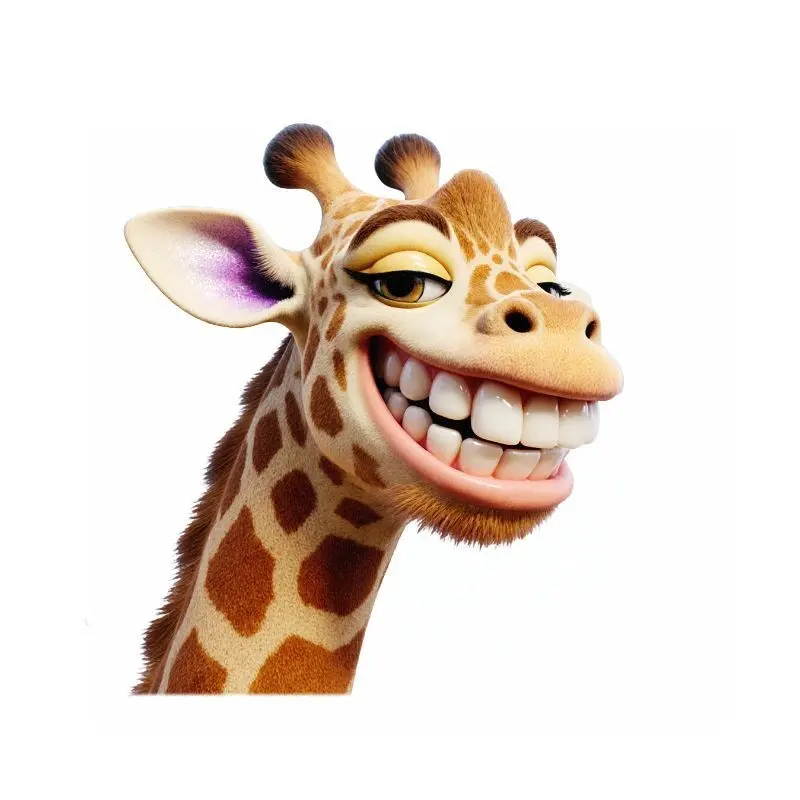 Funny Giraffe Head Toilet Sticker, Bathroom Toilet Decal, Smiling Giraffe with Teeth, Gold Eyes, Classic Spots Design, Restroom Accessories