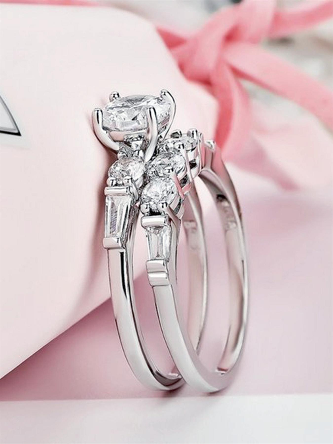 S925 Sterling Silver Fashion Promise Ring for Women, Luxury Vintage Engagement Ring for Girlfriend, Fashion Jewelry for Party, Daily Decor, Trendy All-match & Exquisite Jewelry for Birthday Gift,Gift, Silver Wedding Ring