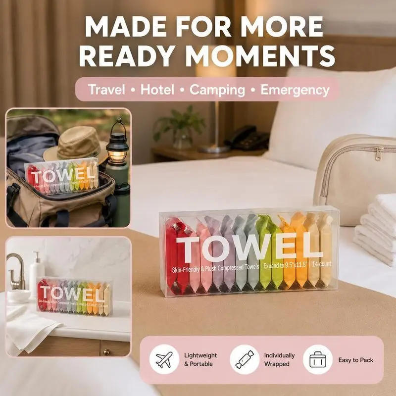Disposable compression towel, 28 travel towel pieces | Portable compression towel, thick and super absorbent, suitable for travel, face towel is very suitable for outdoor camping, hiking, hiking, hotel beauty salon