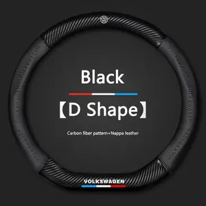 Volkswagen Carbon Fiber Texture Steering Wheel Cover, Durable for Vw Models, Fits Tiguan, Golf, T-Roc, Polo, Passat, Jetta, ID.3, ID.4, Atlas, Teramont, Taos, T-Cross, Taigo, Touran