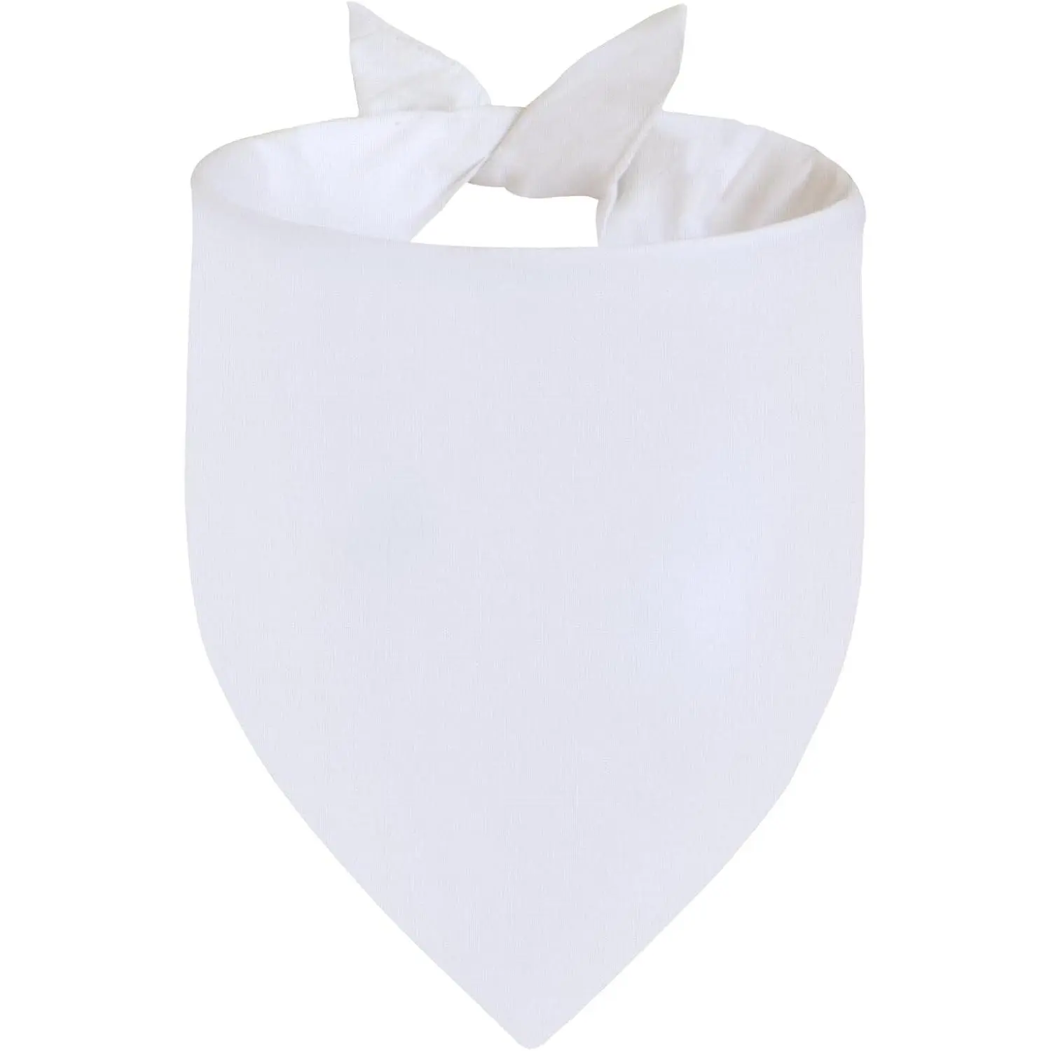 White Small 1PCS DIY Solid Cotton Dog Bandanas, Durable Triangle Reversible Bibs Handkerchief for Puppy Pet, Personalized Birthday Party Gift Idea