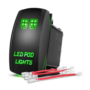 Nilight 5Pin Laser On/Off LED Pod Lights Rocker Switch Green Nilight 5Pin Laser On/Off LED Pod Lights Rocker Switch Green