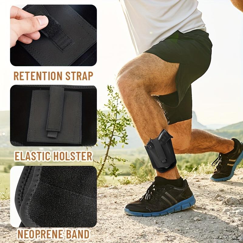 Comfortable Fit Neoprene Ankle Holster with Padding - Concealed Carry, Magazine Pouch and Safety Strap Suitable for Men and Women - Suitable for Small to Medium Firearms, Super Elastic, Concealed Pistol, Revolver leg holster