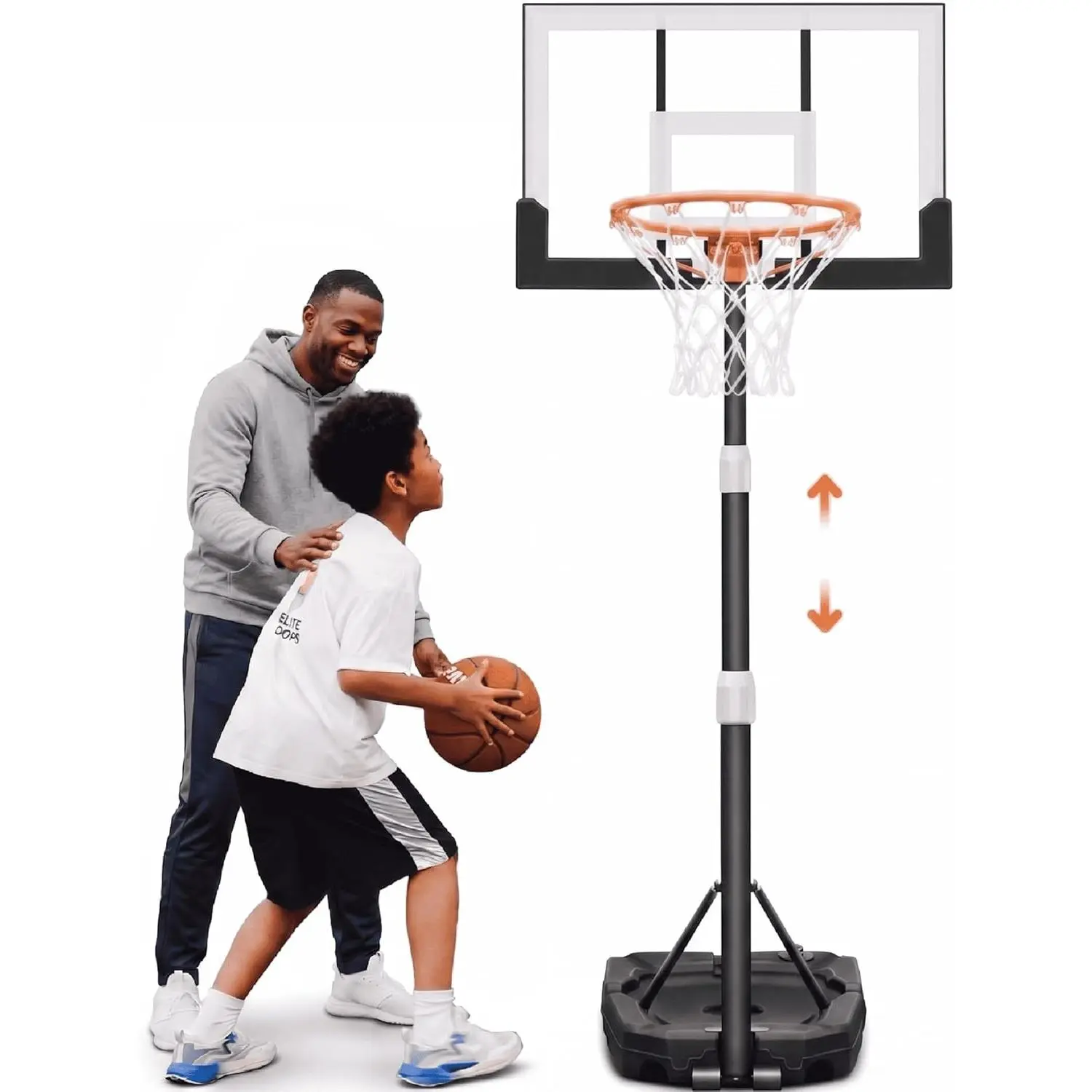 Kids Basketball Hoop Outdoor, Patented 6s Safe-Adjust 3.2-7.2FT - Indoor/Poolside Mini Hoop for Kids Toddlers Youth Adults, Shatterproof Backboard and Enlarged Base