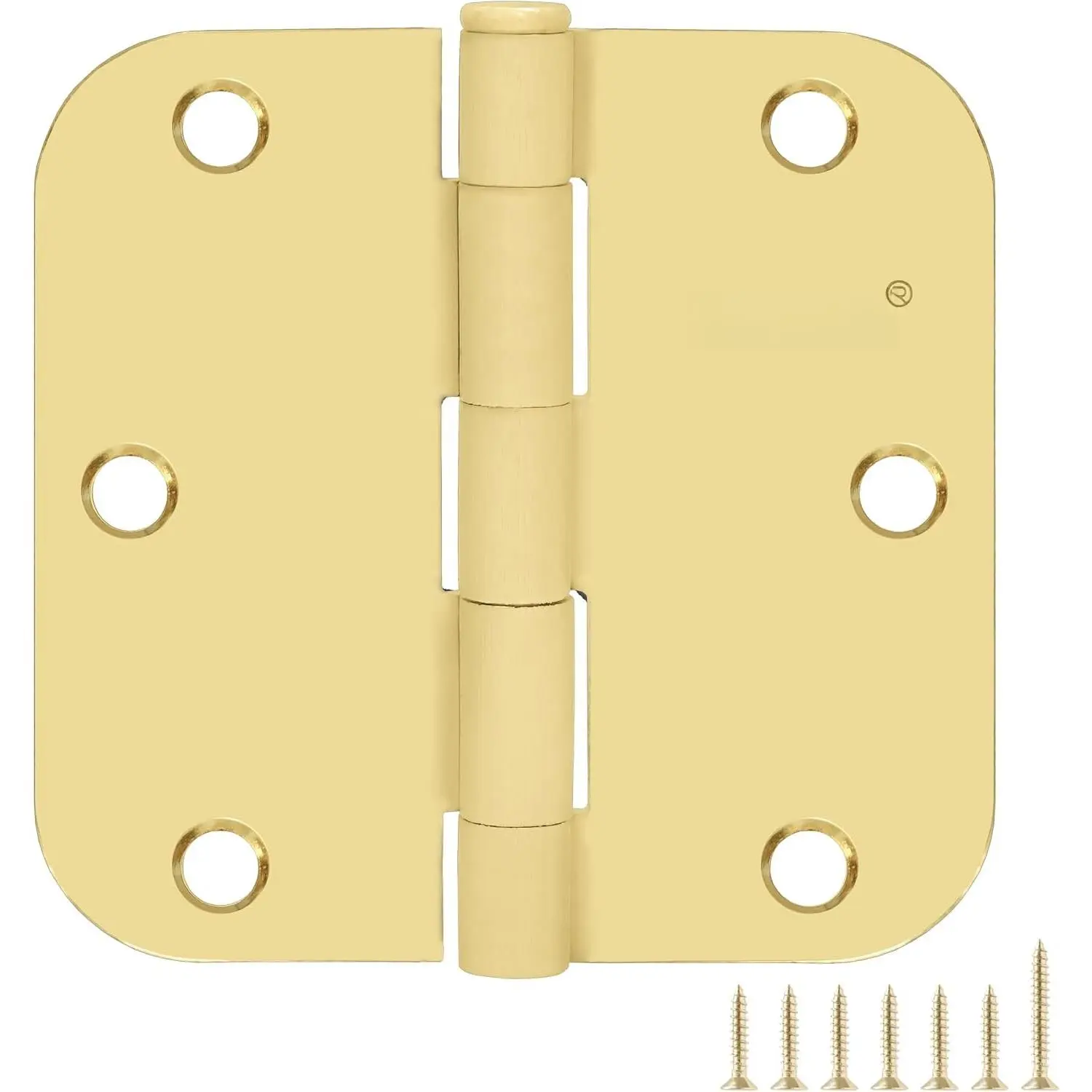 9 Pack Polished  Door Hinges 3.5 Inch, 5/8" Radius Rounded, Standard Residential for Doors 3 ½",Sturdy Hinges, Interior Hinges
