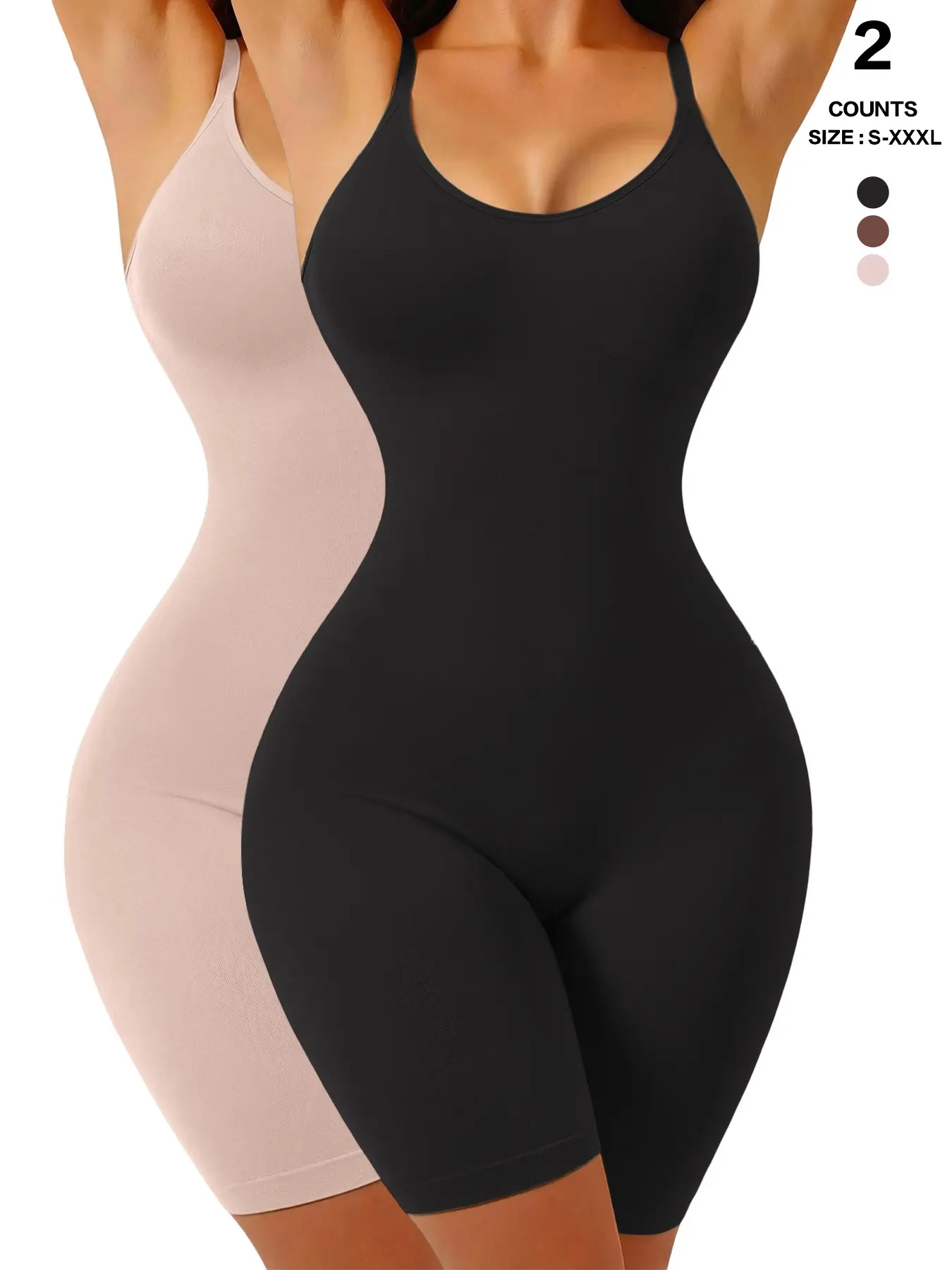 Women's Seamless Smooth Shapewear Romper, Simple Design, Butt Lifter, Chest Enhancer, High Elasticity, Daily Wear, Undergarments, Underwear