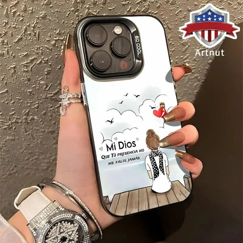 Super Soft Silicone Multi-Model Cellphone Case with Faith & Fashion Girl Pattern - Shockproof, Drop-Protective, Durable PC Accessory, Raised Lips, Non-Slip Surface for iPhone 17,16 Pro,16 Pro Max,15 Plus,14,13,12,11,Air,XR,XS Plus